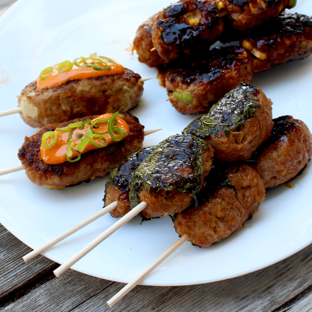 Chicken Teriyaki Meatball Skewers Pankobunny