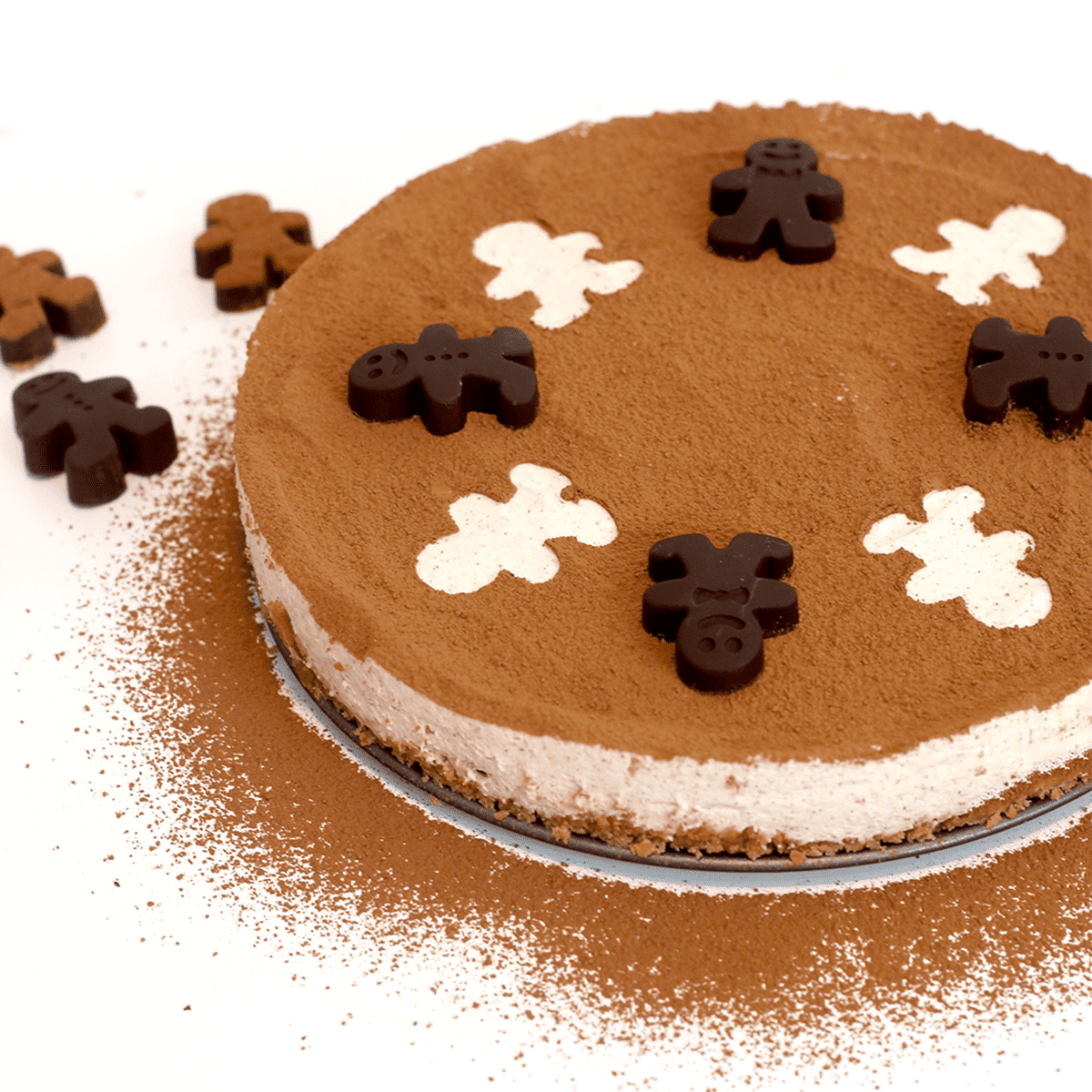 No-Bake Gingerbread Man Cheesecake - Pankobunny