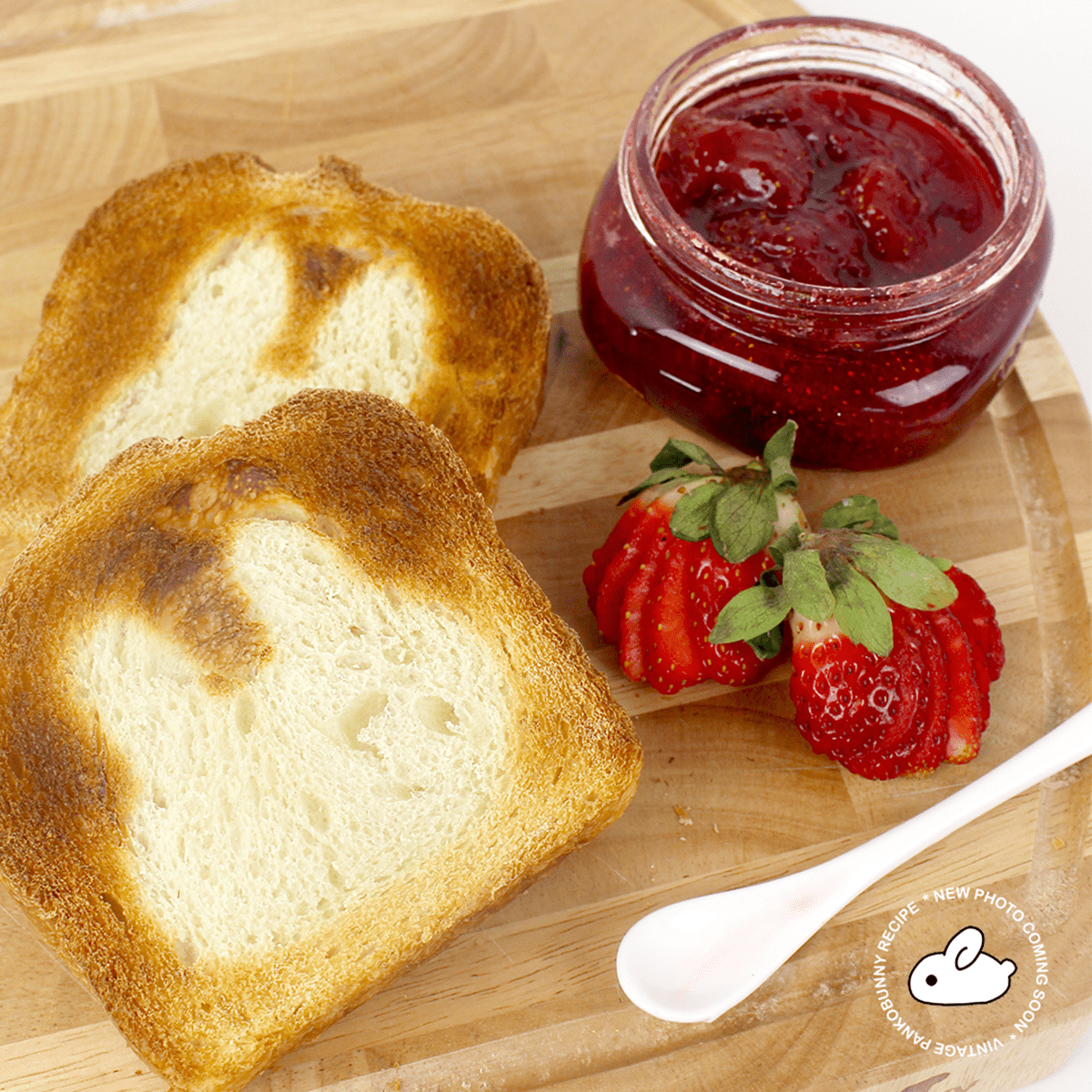 Homemade Strawberry Jam and Bunny Toast - Pankobunny