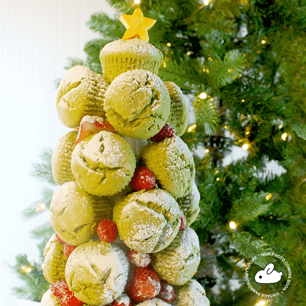 Matcha (Green Tea) Muffin Christmas Tree - Pankobunny