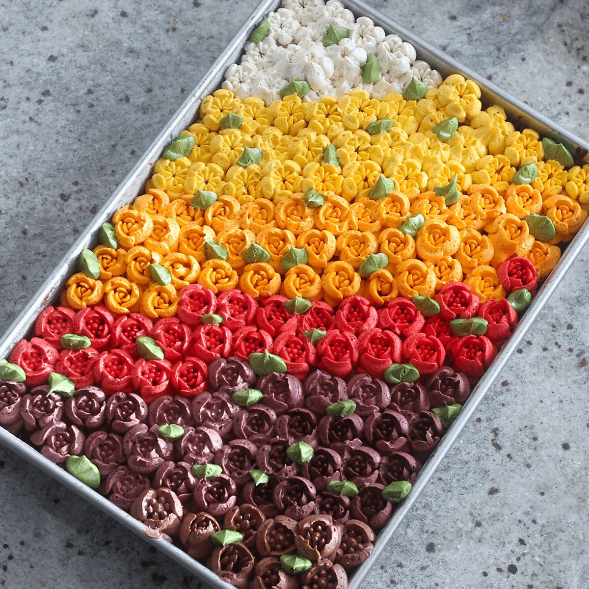 Ombre Pumpkin Spice Apple Slab Cake with Russian Piping Tips - Pankobunny