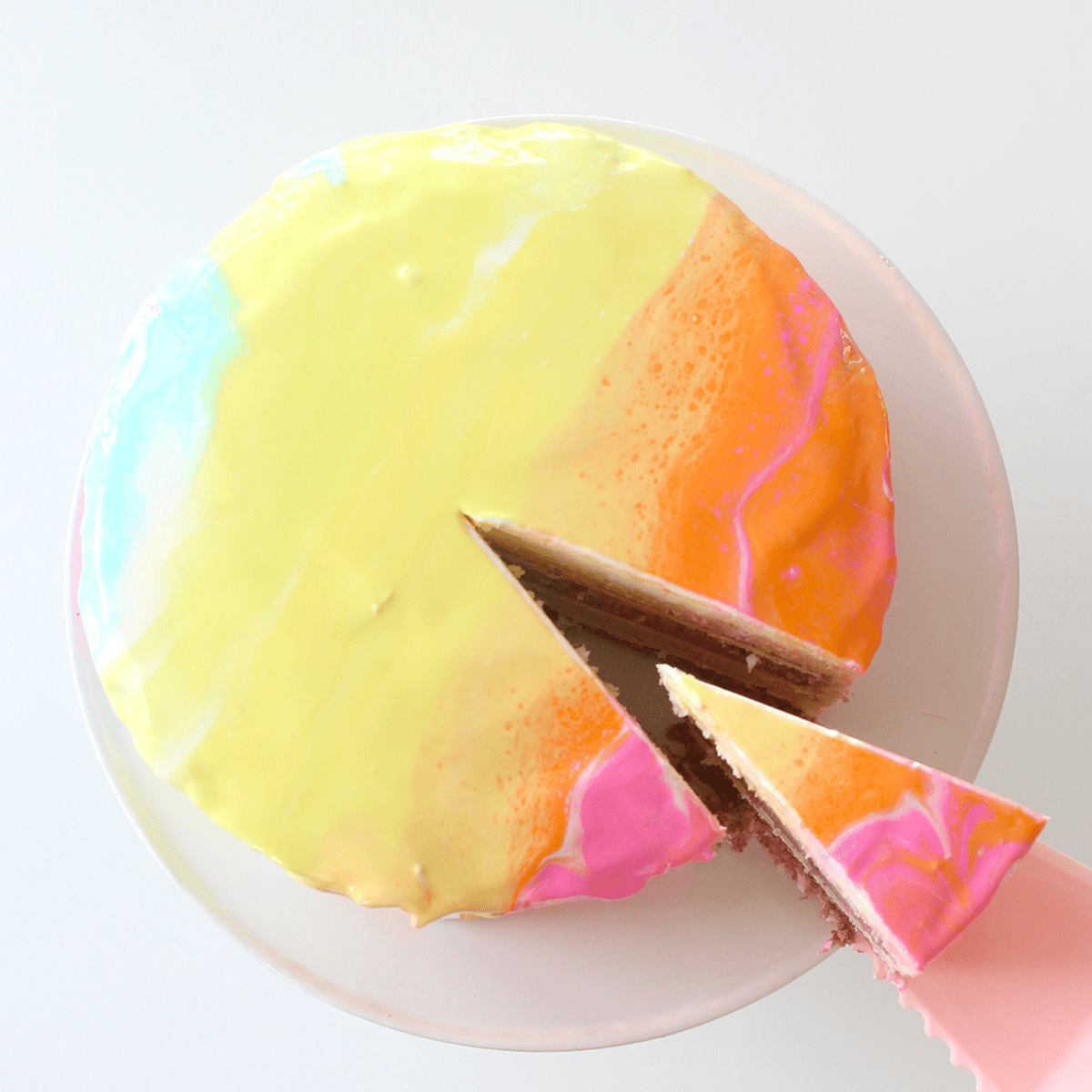 Rainbow Mirror Cake - Pankobunny
