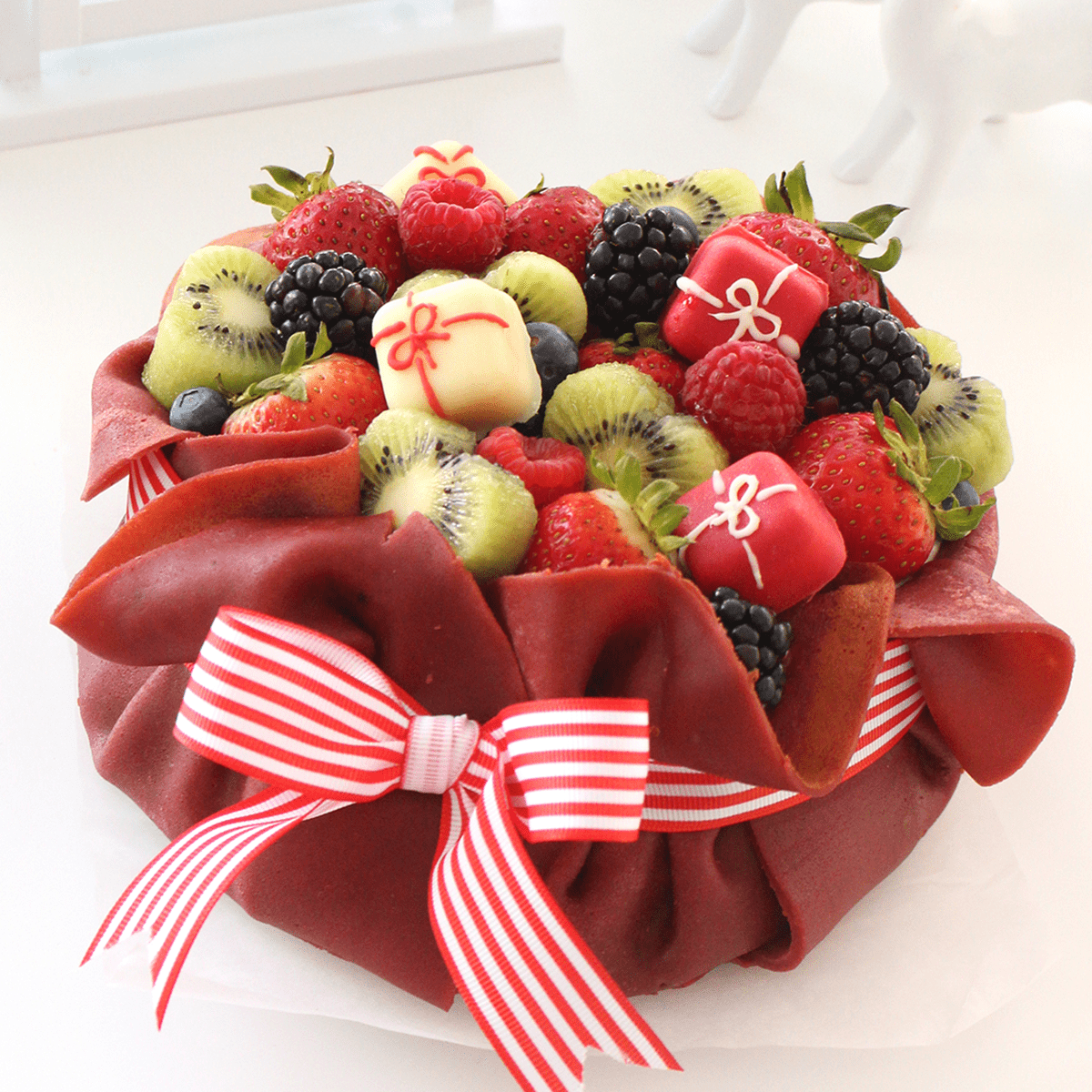 Santa Sack Red Velvet Crepe Cake - Pankobunny