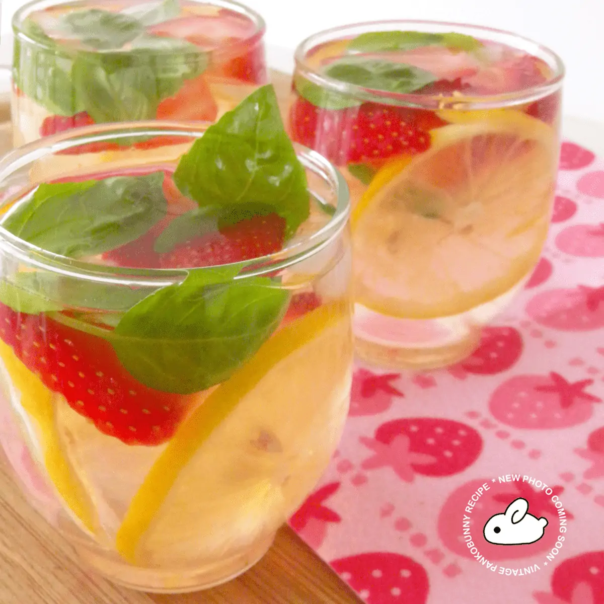 Strawberry Lemon and Basil Water 1200