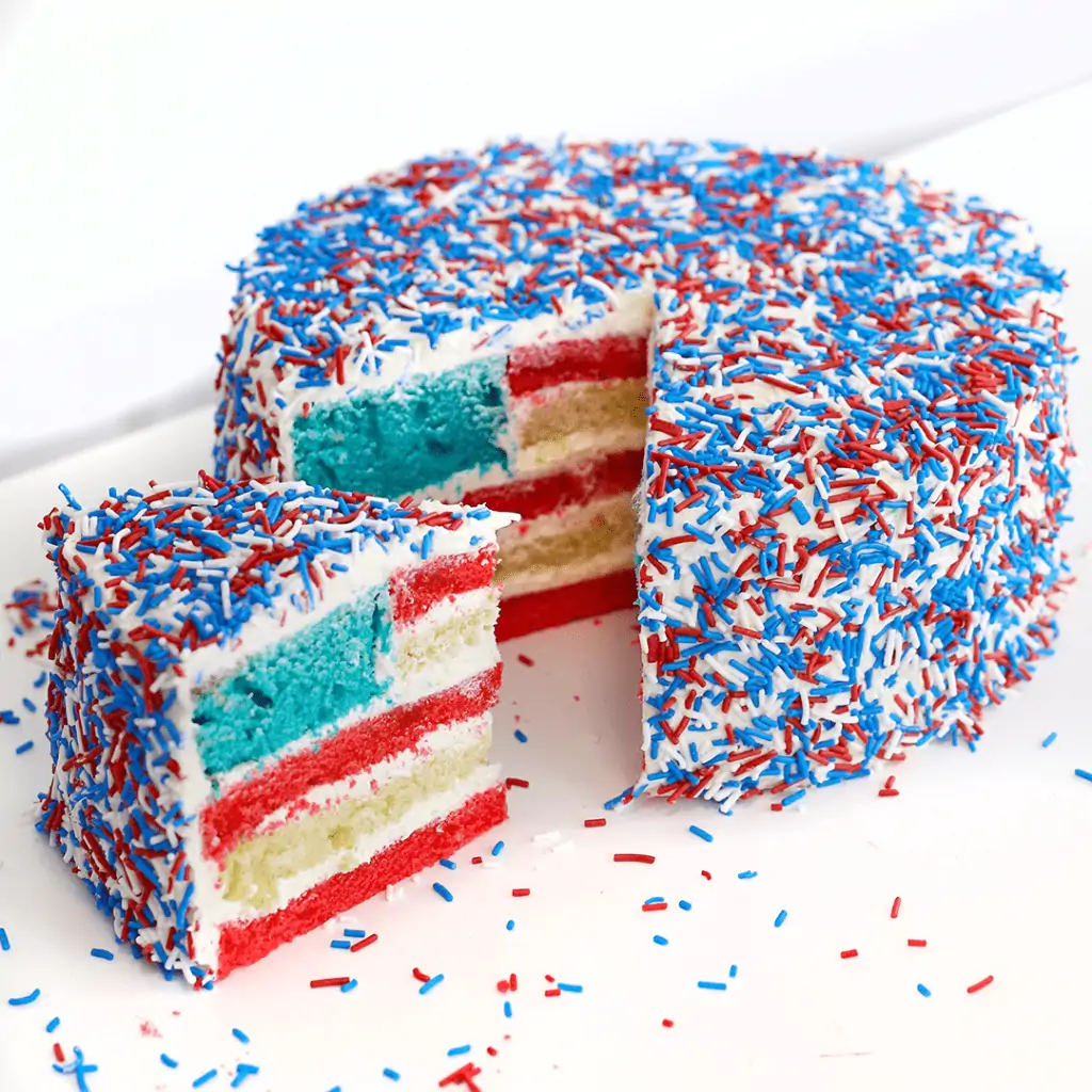 Surprised American Flag Cake