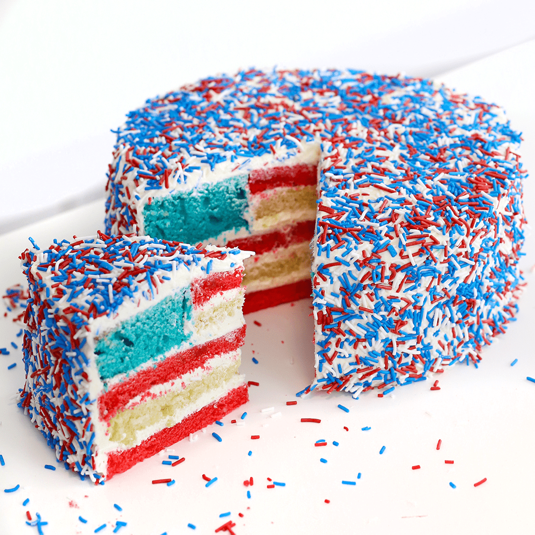 Surprise American Flag Cake - Pankobunny