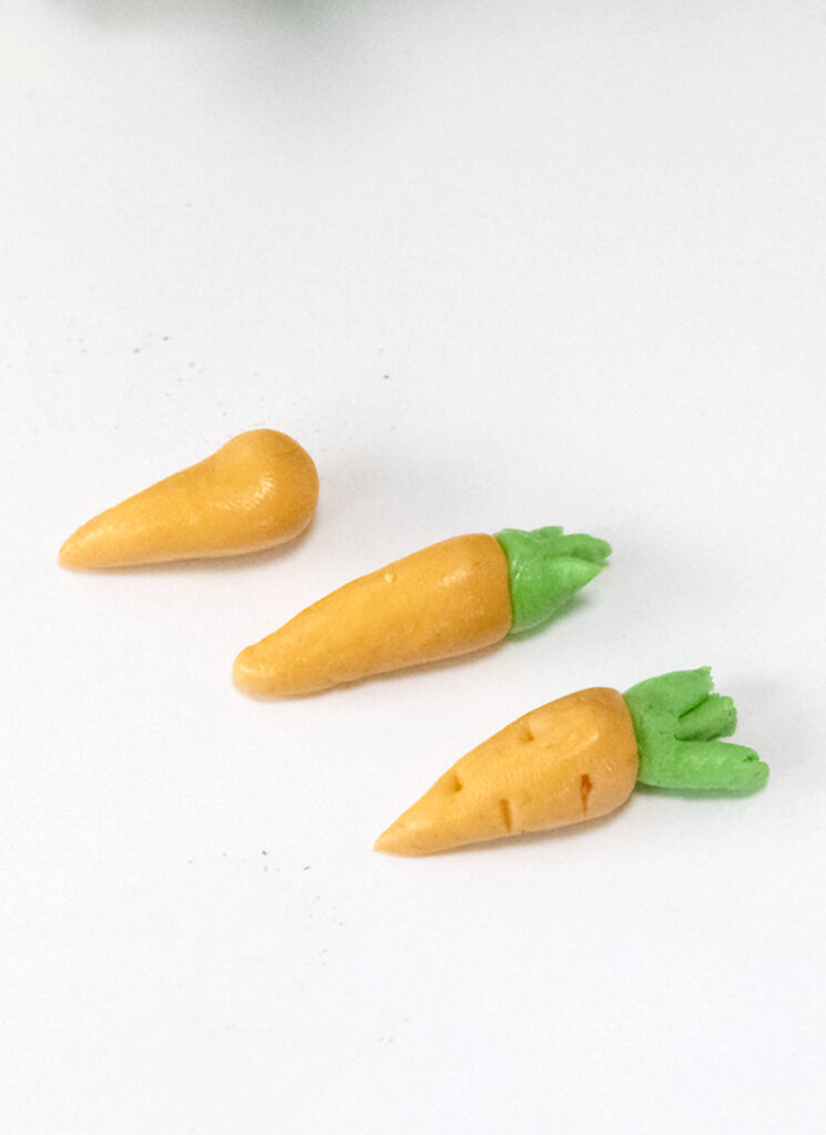 how to shape a carrot from modeling chocolate or fondant