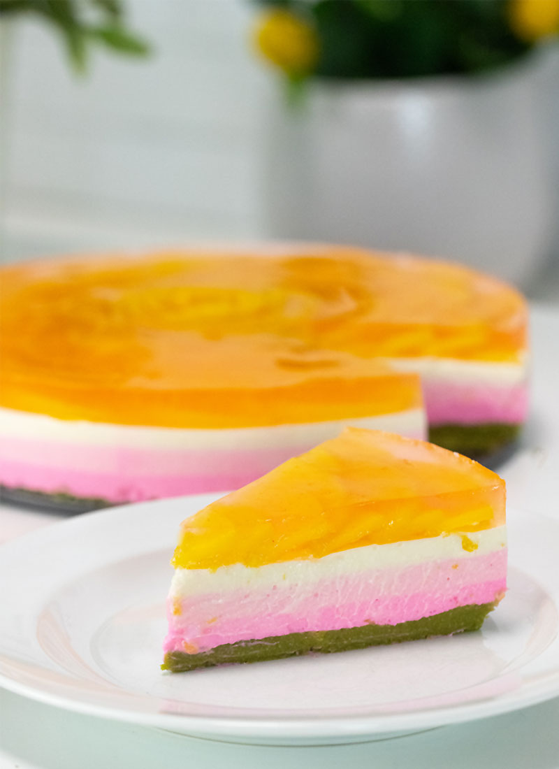 peach green tea cheesecake