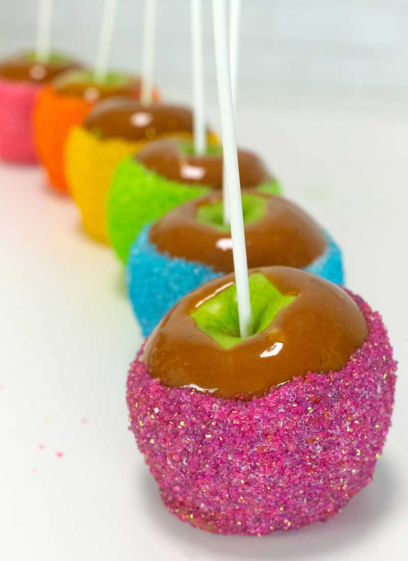 rainbow candy apples