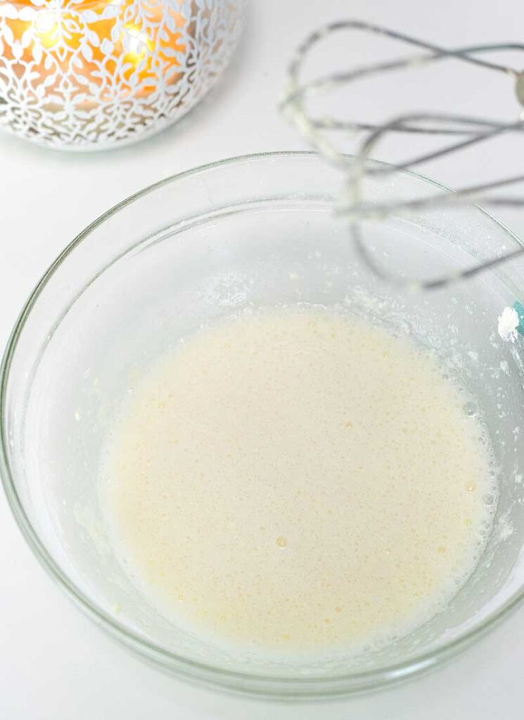 beat egg whites until frothy