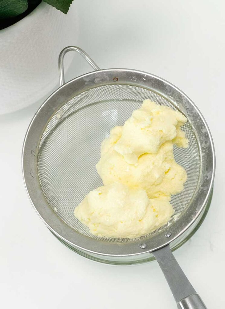 rinse butter until clean