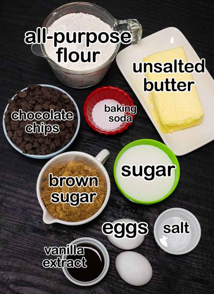 A top down view of the ingredients for making a Halloween cookie cake.
